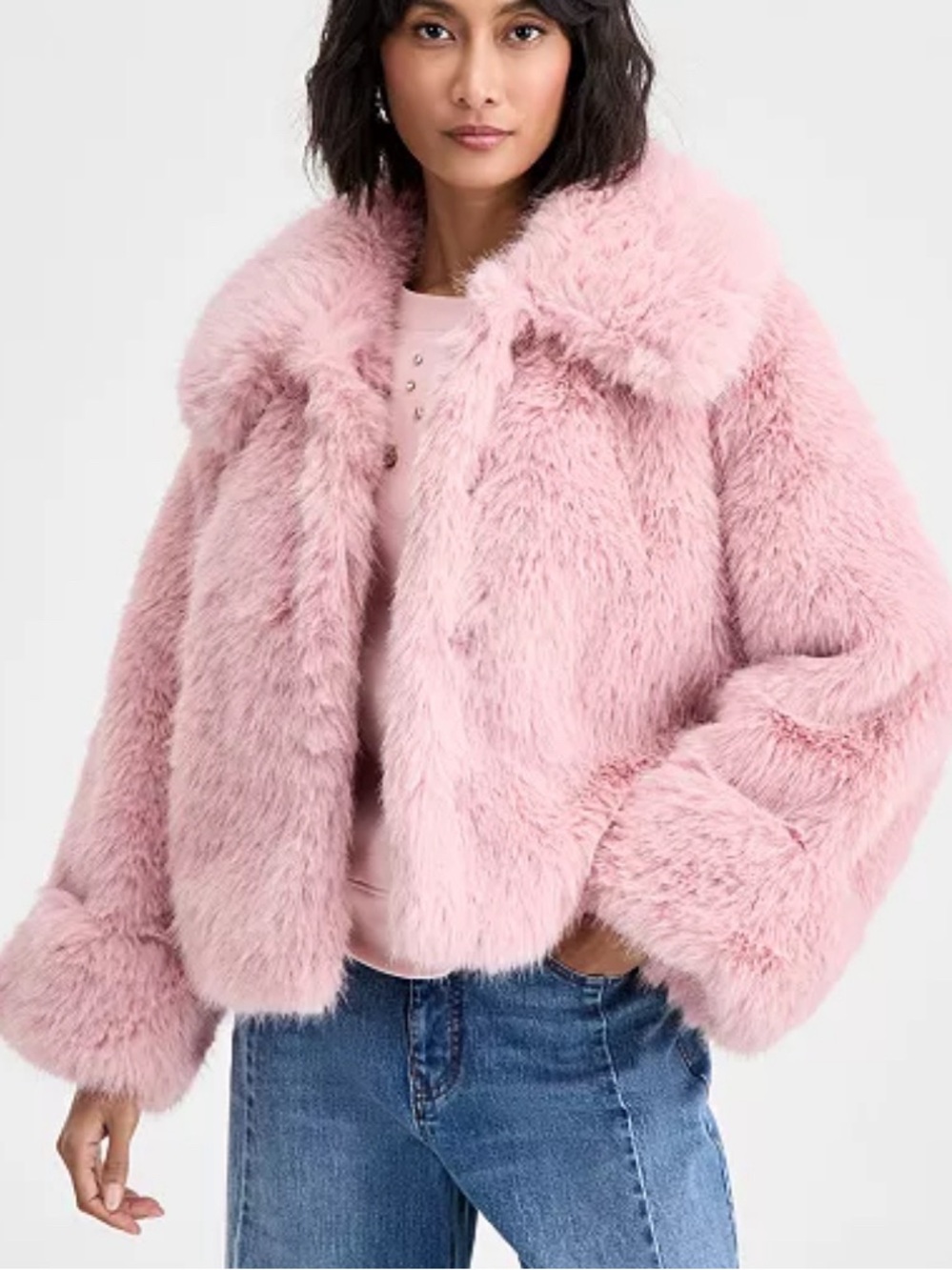 NWOT On 34th Pink Faux Fur Coat Size 1X